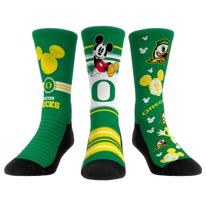 Unisex Rock Em Socks Oregon Ducks Disney Three-Pack Crew Socks