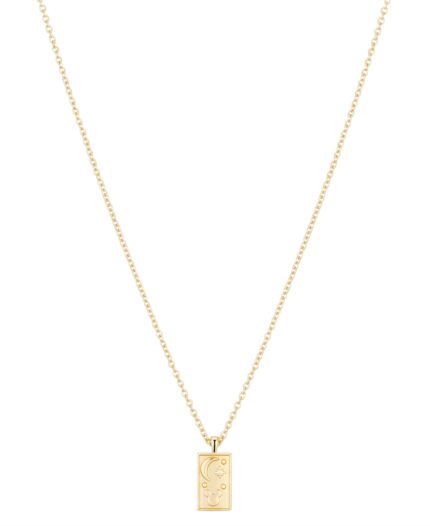 Unwritten 14K Gold Flash-Plated Brass Mickey Mouse "I Love You To The Moon and Back" Pendant Necklace with Extender