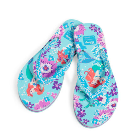 Vera Bradley Disney Flip Flops Women in Ariel Floral Purple/Blue Large