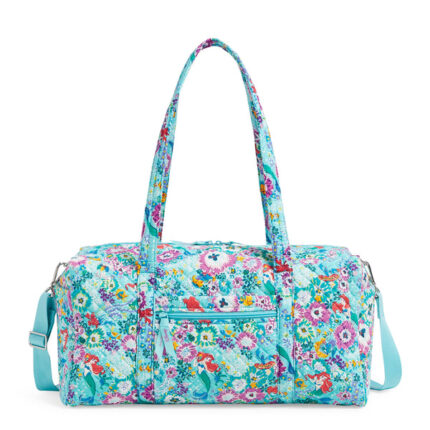 Vera Bradley Disney Medium Travel Duffel Bag Women in Ariel Floral Purple/Blue