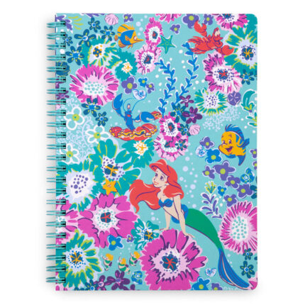 Vera Bradley Disney Mini Notebook with Pocket Women in Ariel Floral Purple/Blue