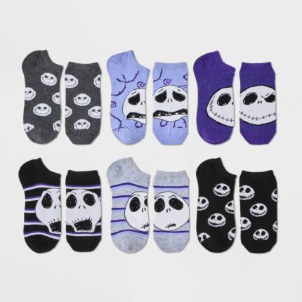 Women's 6pk Nightmare Before Christmas Low Cut Socks - Assorted Colors 4-10, One Color