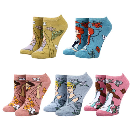 Women's BIOWORLD Disney 5-Pack Ankle Socks Set