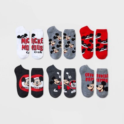 Women's Disney 100 Mickey Mouse Clubhouse 6pk Low Cut Socks - Assorted Colors 4-10, One Color