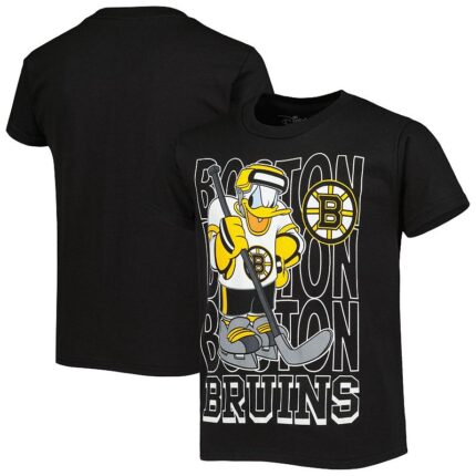 Youth Black Boston Bruins Disney Donald Duck Three-Peat T-Shirt, Boy's, Size: YTH Large
