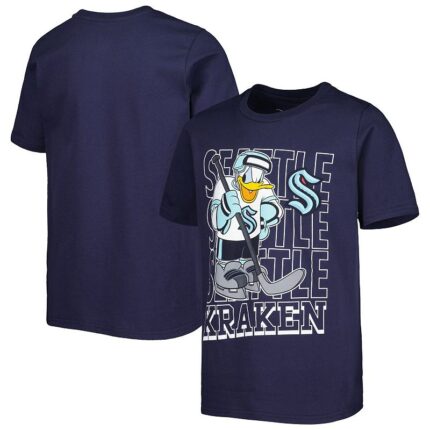 Youth Deep Sea Blue Seattle Kraken Disney Donald Duck Three-Peat T-Shirt, Boy's, Size: YTH Medium