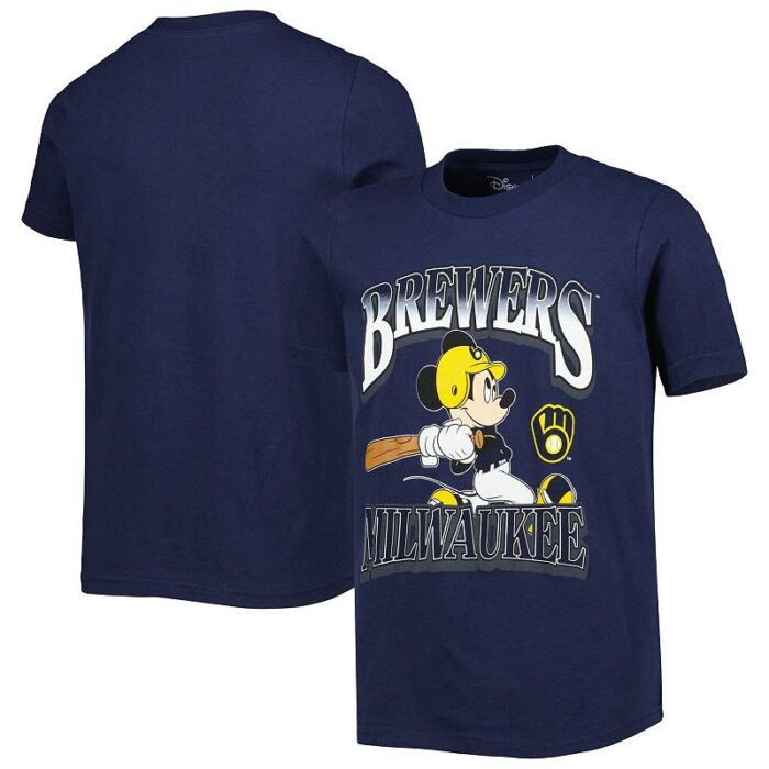 Youth Navy Milwaukee Brewers Disney Game Day T-Shirt, Boy's, Size: YTH Large, Blue