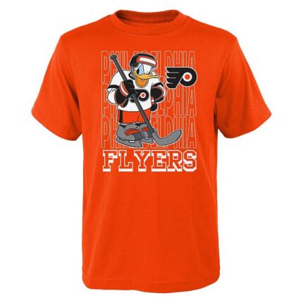 Youth Orange Philadelphia Flyers Disney Donald Duck Three-Peat T-Shirt, Boy's, Size: YTH Large