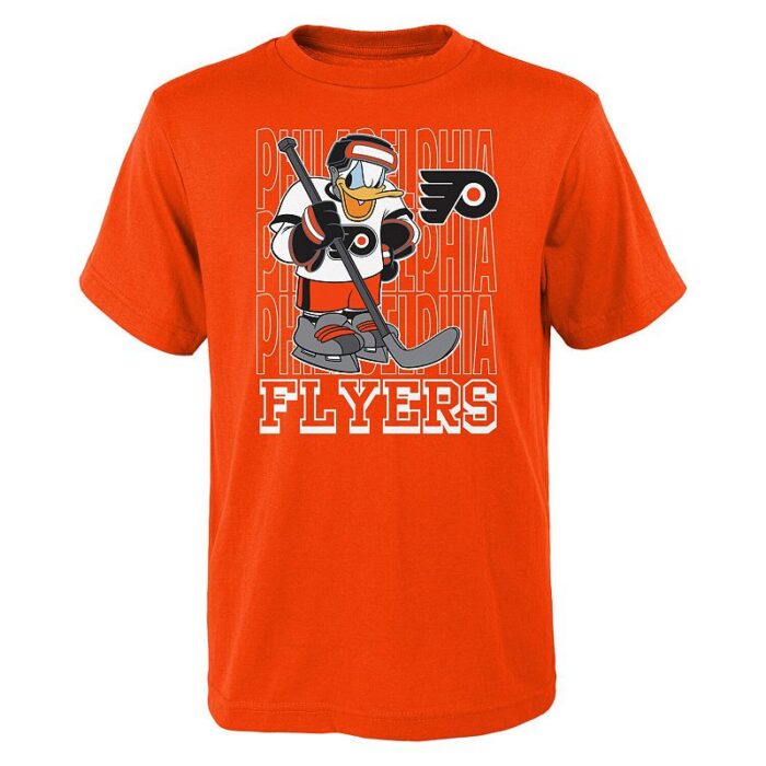 Youth Orange Philadelphia Flyers Disney Donald Duck Three-Peat T-Shirt, Boy's, Size: YTH Medium