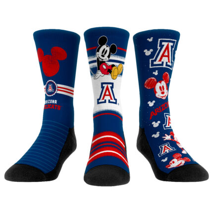 Youth Rock Em Socks Arizona Wildcats Logo Disney Three-Pack Crew Socks