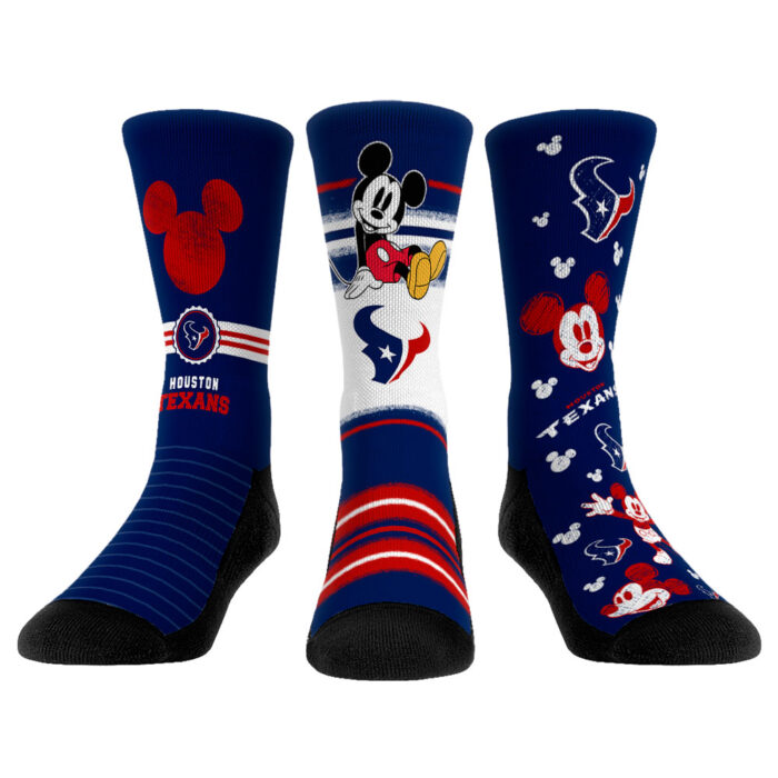 Youth Rock Em Socks Houston Texans Disney Three-Pack Crew Socks Set