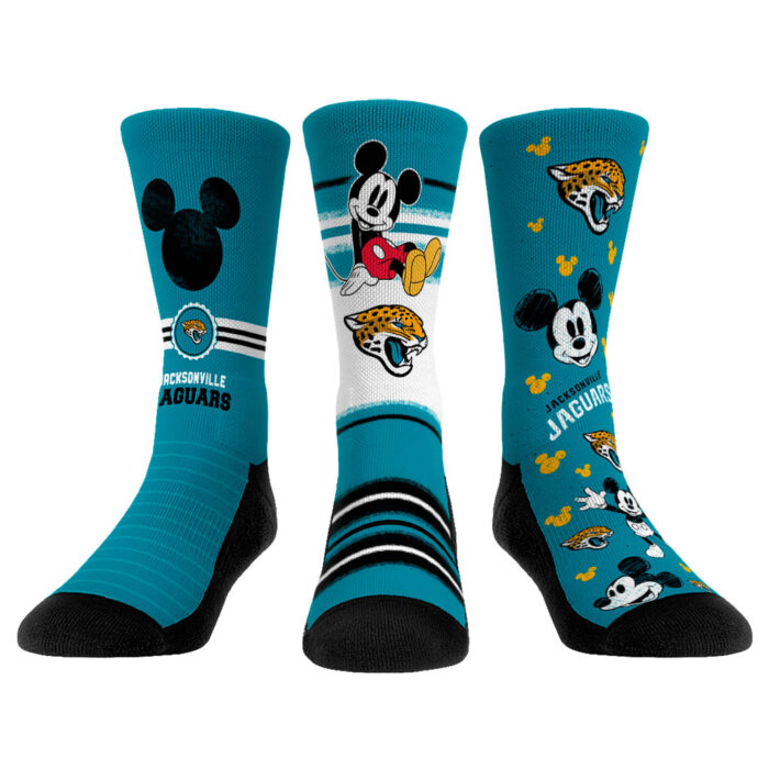 Youth Rock Em Socks Jacksonville Jaguars Disney Three-Pack Crew Socks Set