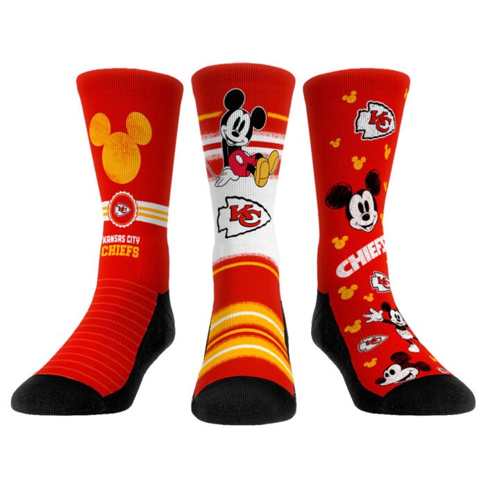 Youth Rock Em Socks Kansas City Chiefs Disney Three-Pack Crew Socks Set