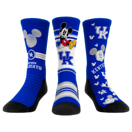 Youth Rock Em Socks Kentucky Wildcats Logo Disney Three-Pack Crew Socks