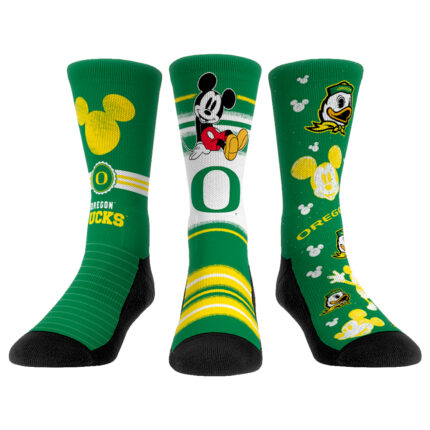 Youth Rock Em Socks Oregon Ducks Logo Disney Three-Pack Crew Socks