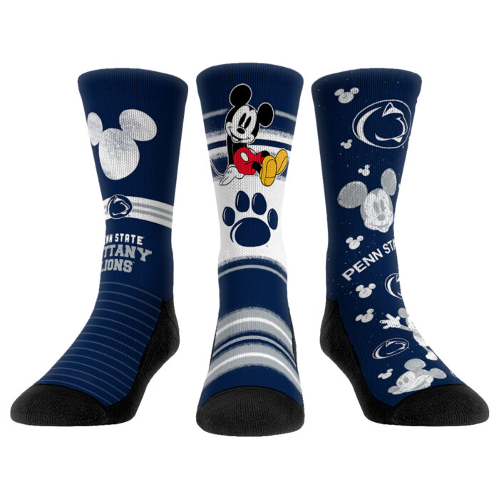 Youth Rock Em Socks Penn State Nittany Lions Logo Disney Three-Pack Crew Socks