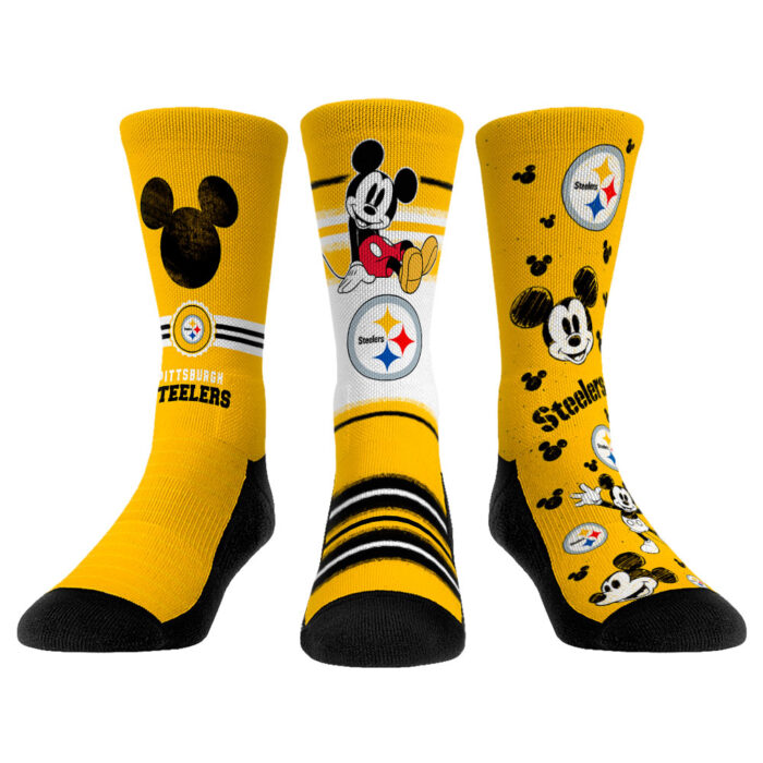 Youth Rock Em Socks Pittsburgh Steelers Disney Three-Pack Crew Socks Set