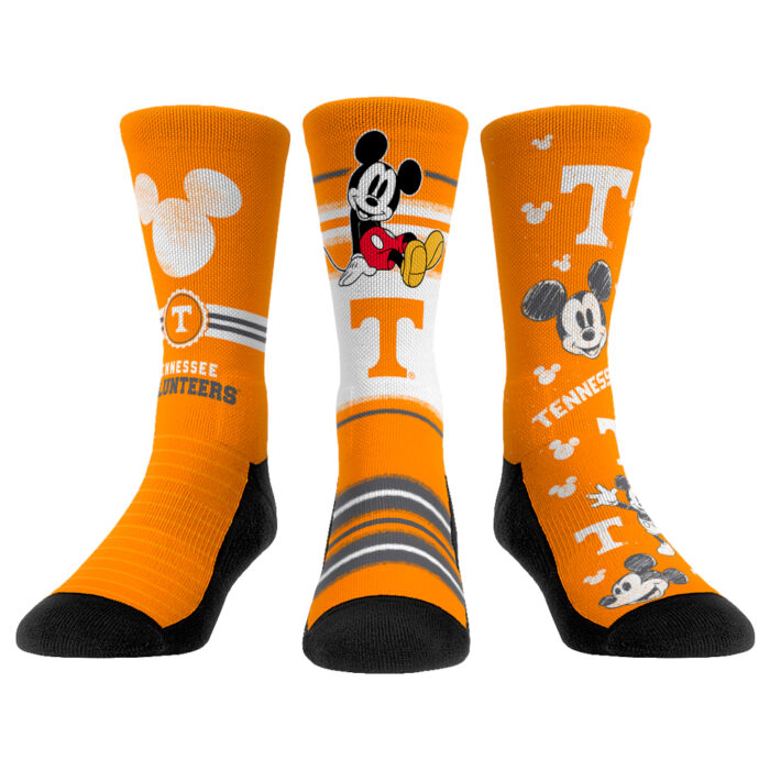 Youth Rock Em Socks Tennessee Volunteers Logo Disney Three-Pack Crew Socks