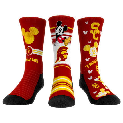 Youth Rock Em Socks USC Trojans Logo Disney Three-Pack Crew Socks