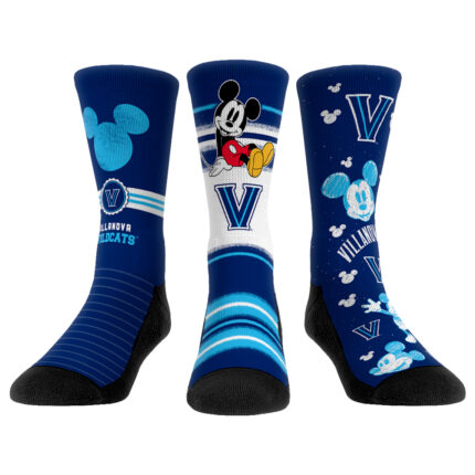 Youth Rock Em Socks Villanova Wildcats Logo Disney Three-Pack Crew Socks