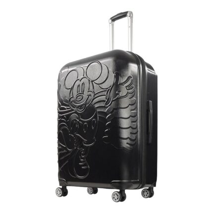 ful Disney's Mickey Mouse Molded Hardside Spinner Luggage, Black, 21 Carryon