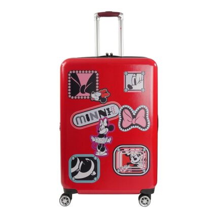 ful Disney's Minnie Mouse Patch Hardside Spinner Luggage, Red, 21 Carryon
