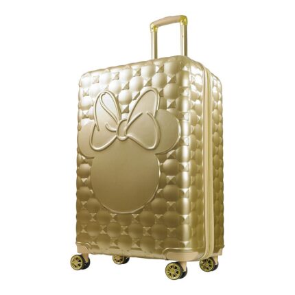ful Disney's Minnie Mouse Quilted 3D Molded Hardside Spinner Luggage, Gold, 21 Carryon