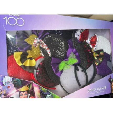 Disney 100 Mouse Ears VILLAINS Headband 5 Pk Ursula Queen Maleficent Cruella