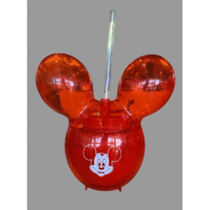 Disney Parks Mickey Wares Red Balloon Sipper Cup With Straw New