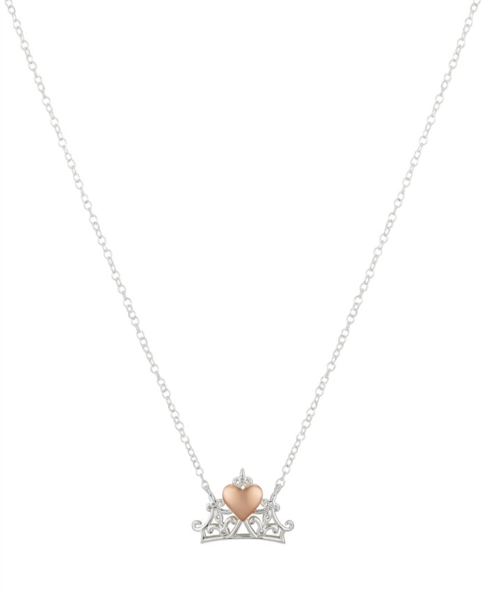Disney Princess Crown Necklace in 14K Gold Flash Plated