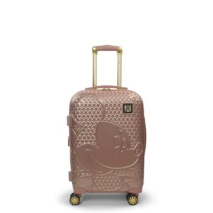 Ful Disney Textured Mickey Mouse 21 in. Rose Gold Hard-Sided Rolling Luggage