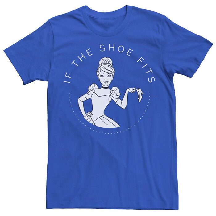 Men's Disney Cinderella If The Shoe Fits Tee, Size: Large, Med Blue