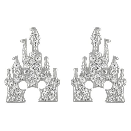 Mickey Mouse Fantasyland Castle Earrings by Rebecca Hook Silver Official shopDisney