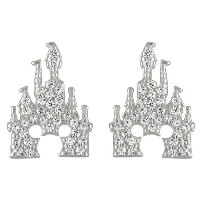 Mickey Mouse Fantasyland Castle Earrings by Rebecca Hook Silver Official shopDisney