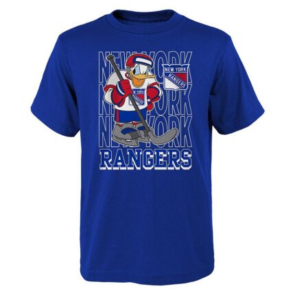 Youth Blue New York Rangers Disney Donald Duck Three-Peat T-Shirt, Boy's, Size: YTH Large